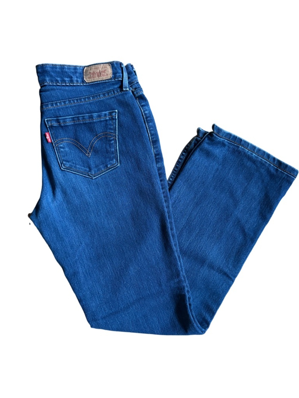 Levi's Classic 523 Lift & Lengthen Blue 65% Cotton Straight-Leg Jeans 4M HEMMED